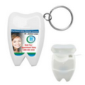 Tooth Shaped Dental Floss Dispenser w/ Key Ring